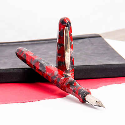Stipula Etruria Faceted Red Currant Fountain Pen Red And Grey Resin
