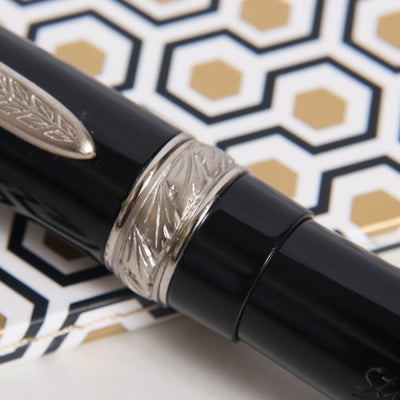 Stipula Etruria Magnifica Black Resin Rollerball Pen Center Band