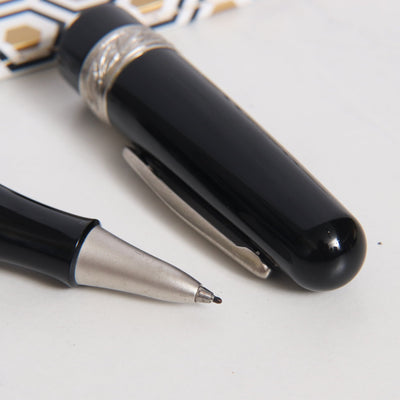 Stipula Etruria Magnifica Black Resin Rollerball Pen Tip Details