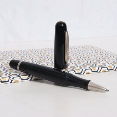 Stipula Etruria Magnifica Black Resin Rollerball Pen Uncapped
