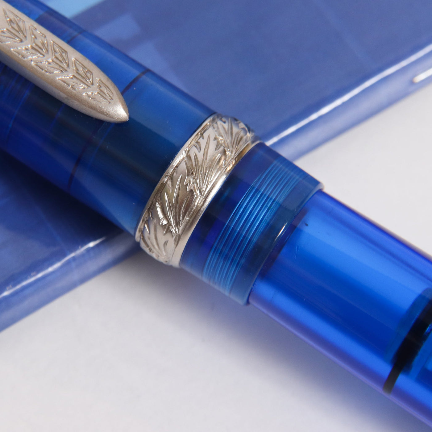 Stipula Etruria Rainbow Transparent Blue Fountain Pen Center Band