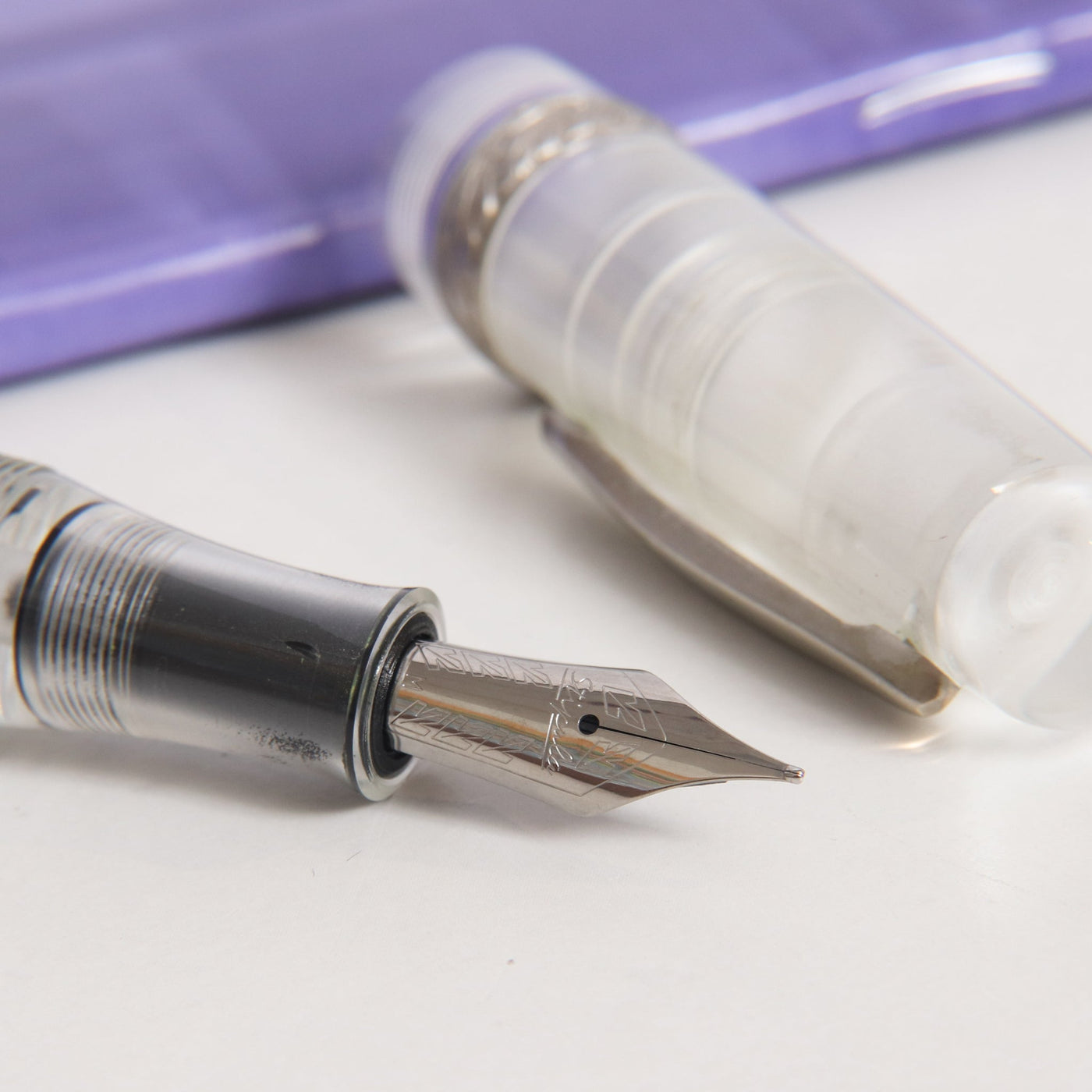 Stipula Etruria Rainbow Transparent Clear Fountain Pen Nib Details