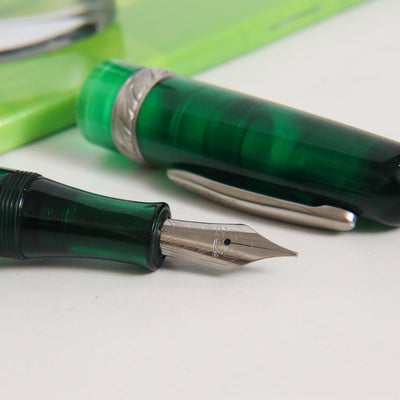 Stipula Etruria Rainbow Transparent Green Fountain Pen Nib Details
