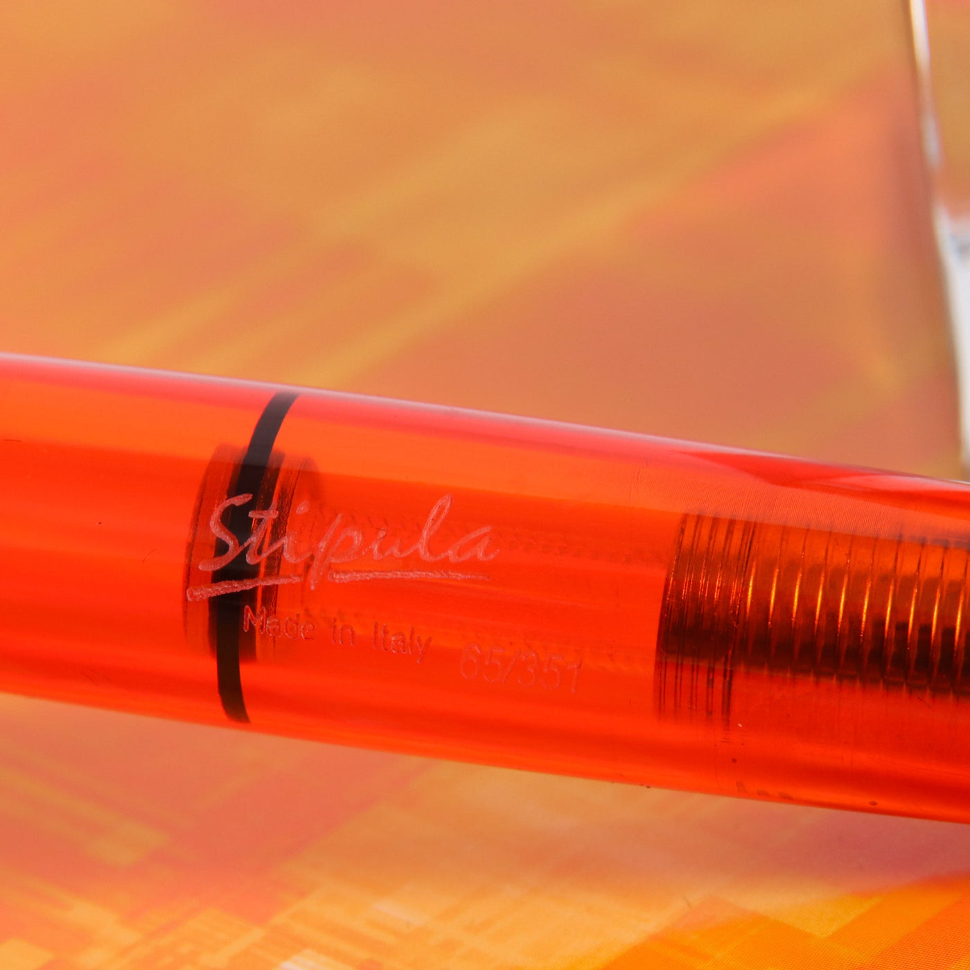 Stipula Etruria Rainbow Transparent Orange Fountain Pen Engraving