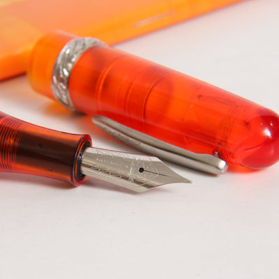Stipula Etruria Rainbow Transparent Orange Fountain Pen Nib Details