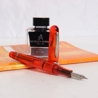 Stipula Etruria Rainbow Transparent Orange Fountain Pen Uncapped