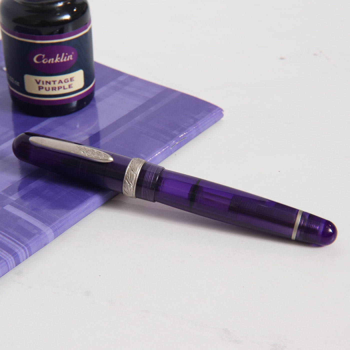 Stipula Etruria Rainbow Transparent Purple Fountain Pen Capped