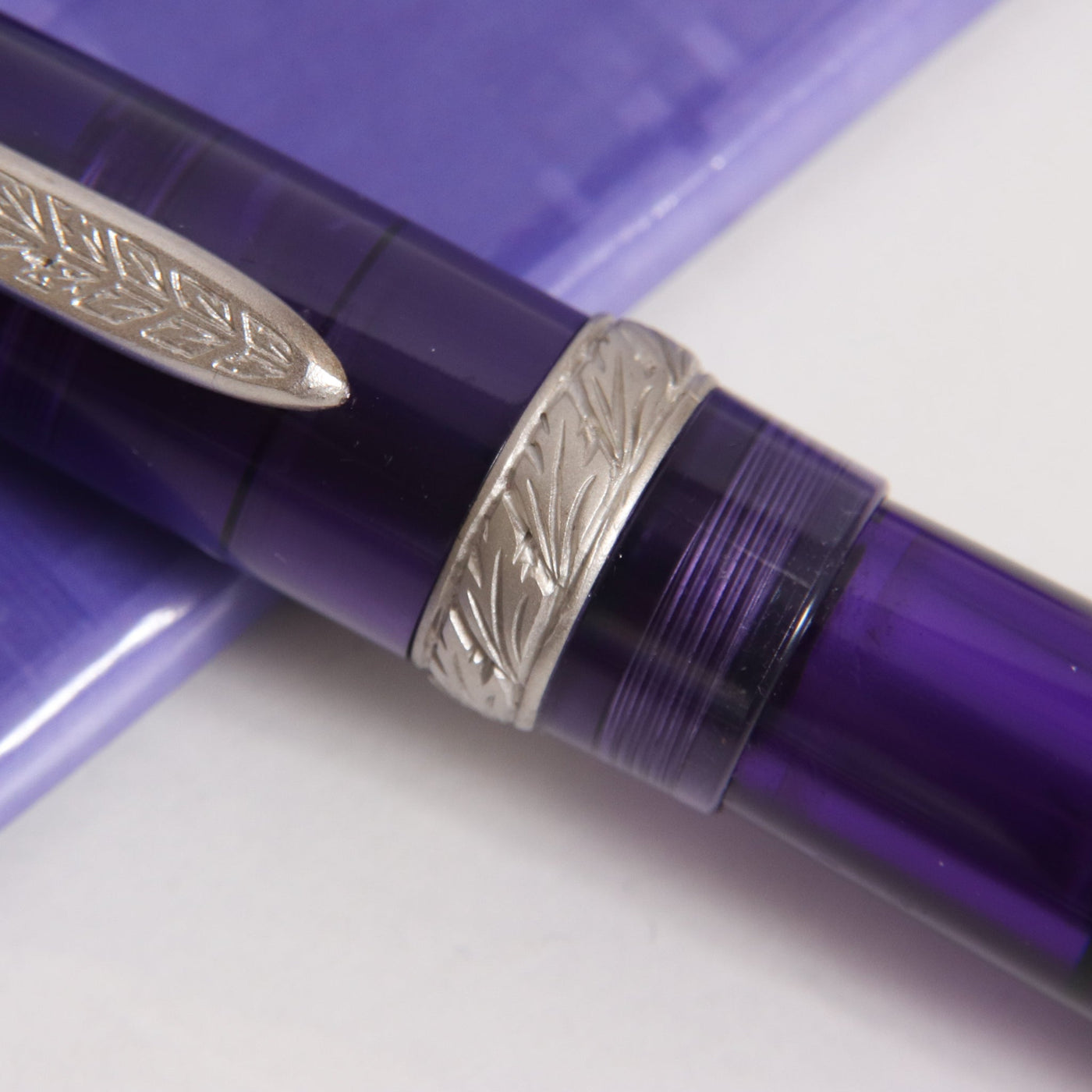 Stipula Etruria Rainbow Transparent Purple Fountain Pen Center Band