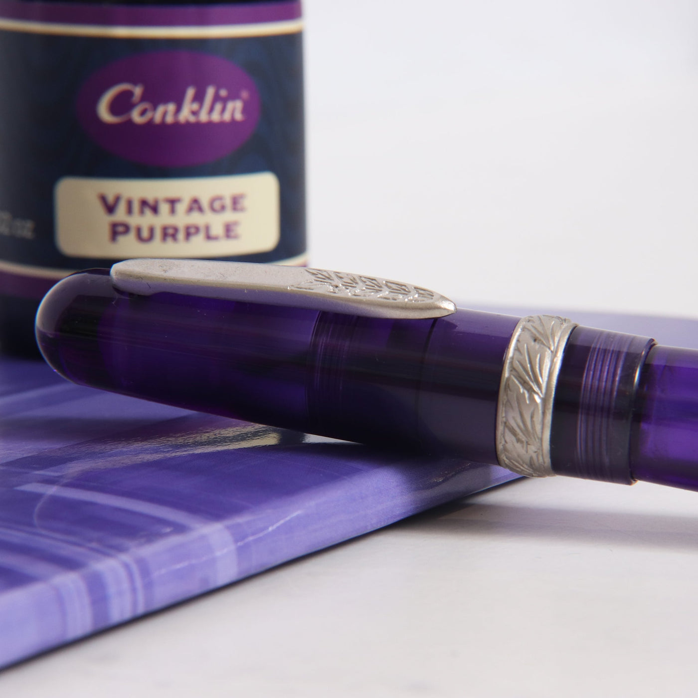 Stipula Etruria Rainbow Transparent Purple Fountain Pen Clip