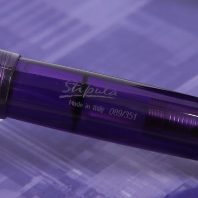 Stipula Etruria Rainbow Transparent Purple Fountain Pen Engraving