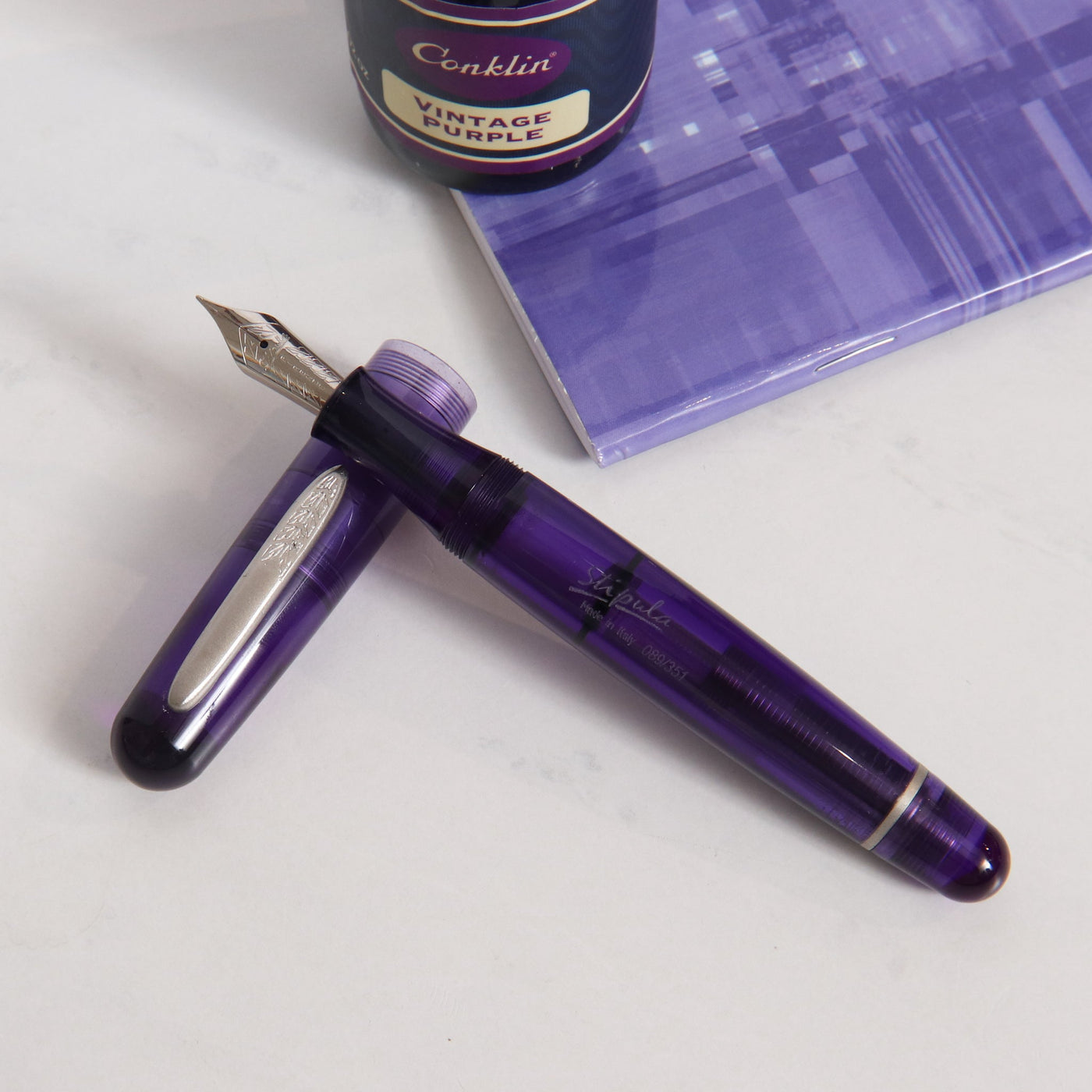 Stipula Etruria Rainbow Transparent Purple Fountain Pen