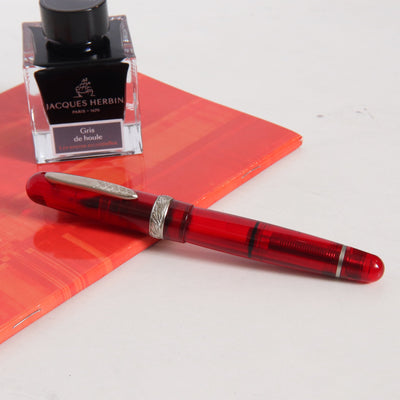 Stipula Etruria Rainbow Transparent Red Fountain Pen Capped