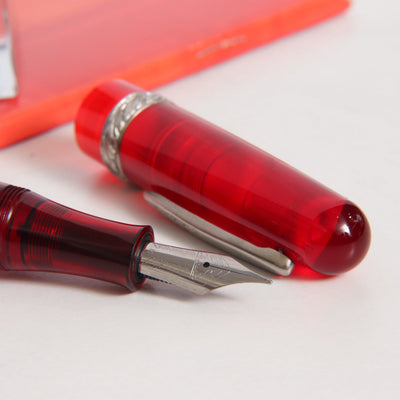 Stipula Etruria Rainbow Transparent Red Fountain Pen Nib Details