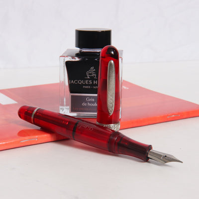 Stipula Etruria Rainbow Transparent Red Fountain Pen Uncapped