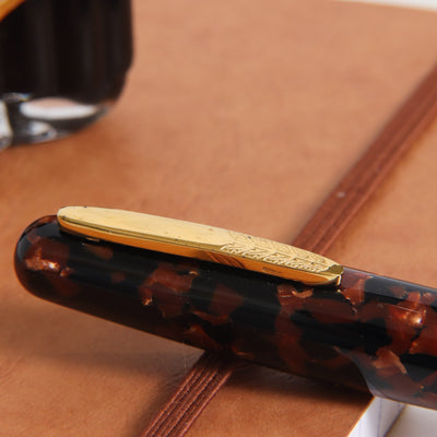Stipula Etruria Terra di Siena Celluloid Fountain Pen Center Band