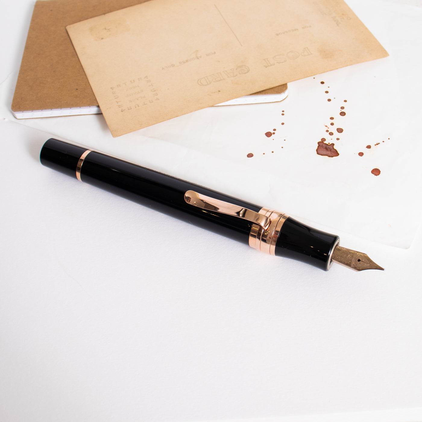 Stipula Leonardo da Vinci Mars Black & Rose Gold Fountain Pen