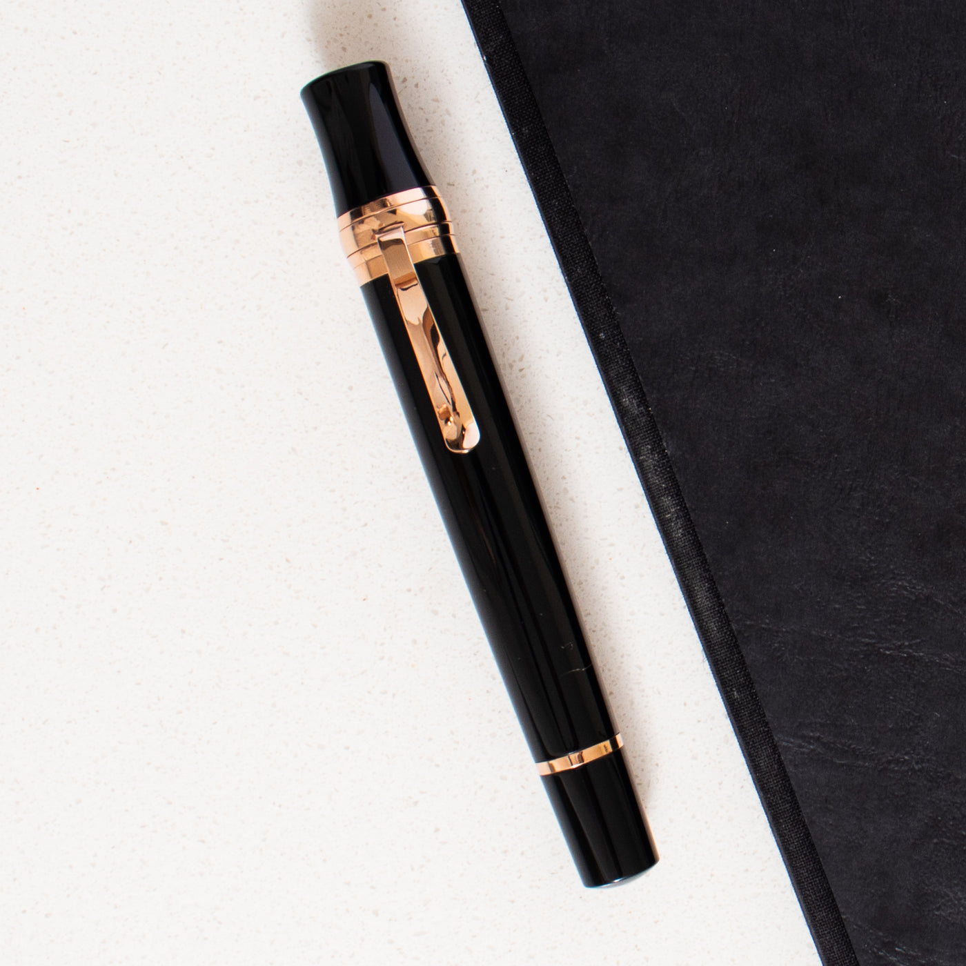 Stipula Leonardo da Vinci Mars Black & Rose Gold Fountain Pen