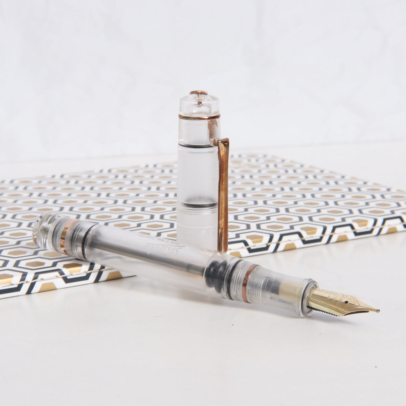 Stipula Suprema Nuda Rose Gold Fountain Pen Uncapped