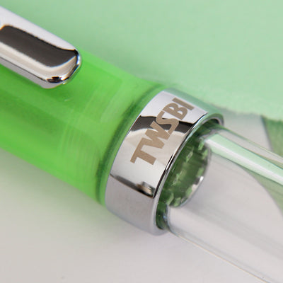 TWSBI Eco Glow Green Fountain Pen Silver Trim