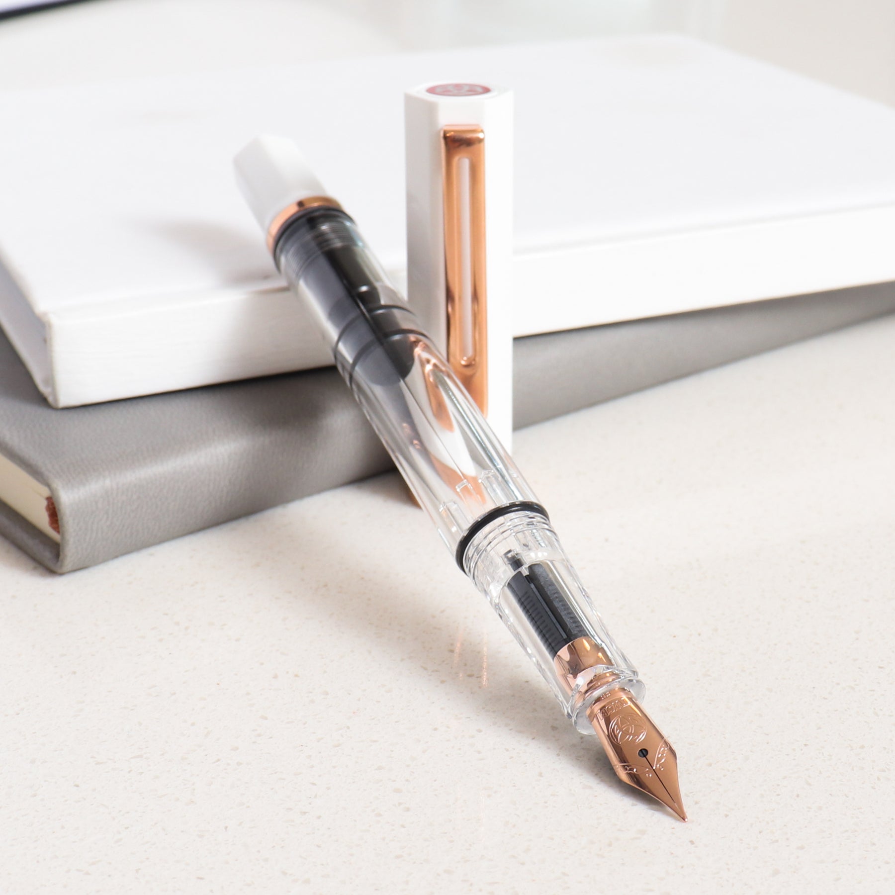 Twsbi eco white rose gold fountain pen Clearance