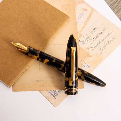 Tibaldi-Bononia-Black-Gold-Fountain-Pen-With-Gold-Center-Rings