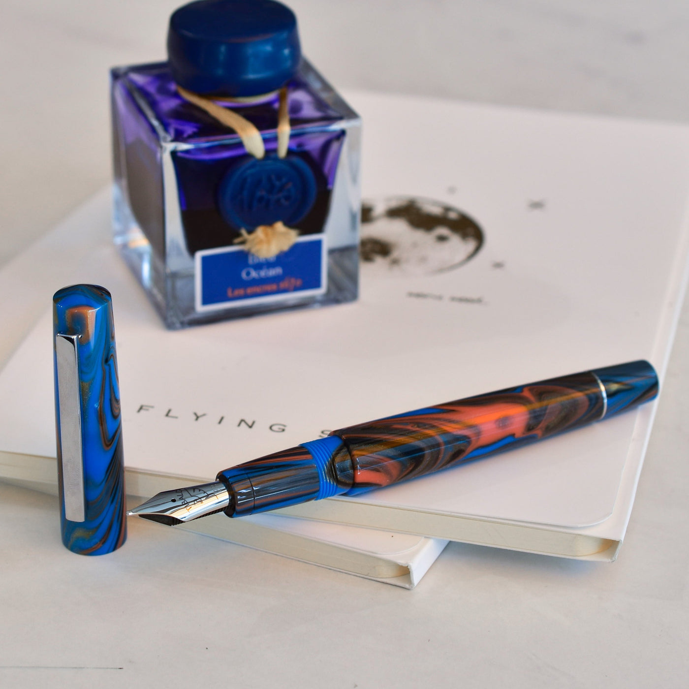 Tibaldi Infrangible Bloom Peacock Blue Fountain Pen