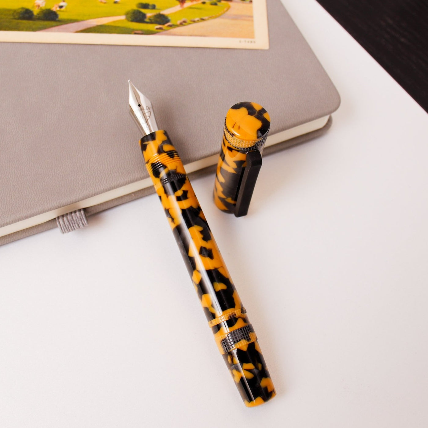 Tibaldi Perfecta LP Vinyl Yellow Fountain Pen