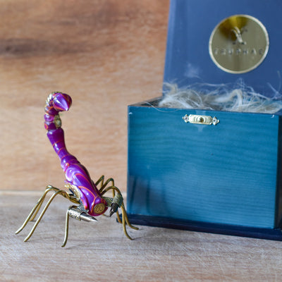 "Venom" Oblique Scorpion Calligraphy Pen - Purple Swirl Body Resin