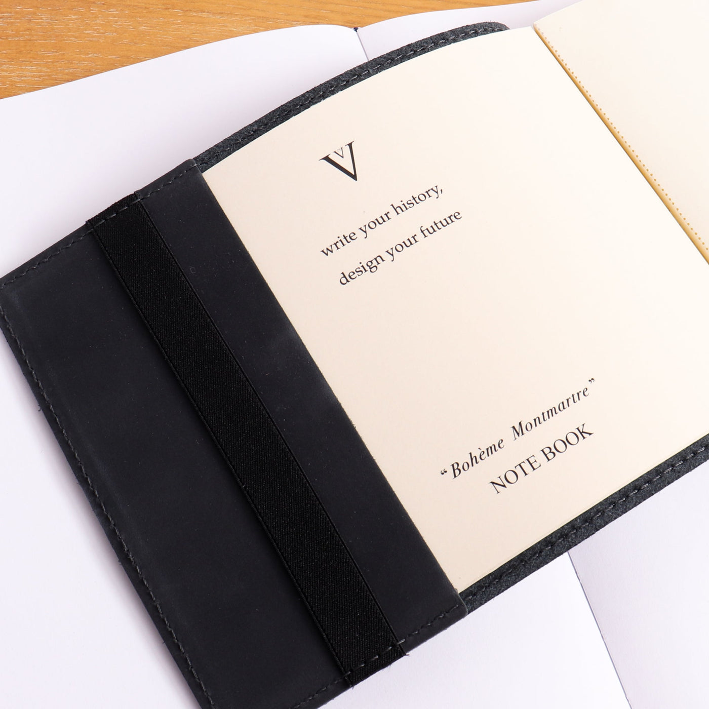 Venvstas Refillable Black Leather Journal Inside Booklet