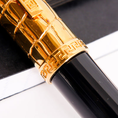 Versace-Large-Medusa-Black-&-Gold-Vermeil-Fountain-Pen-by-Omas-Center-Band