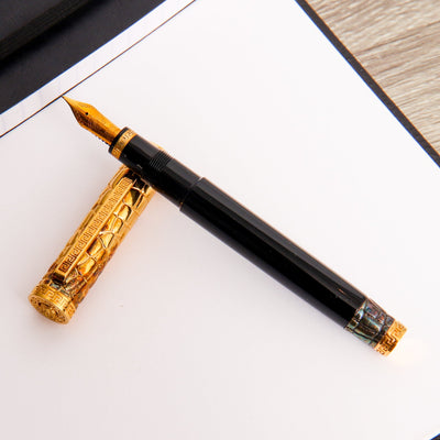 Versace-Large-Medusa-Black-&-Gold-Vermeil-Fountain-Pen-by-Omas