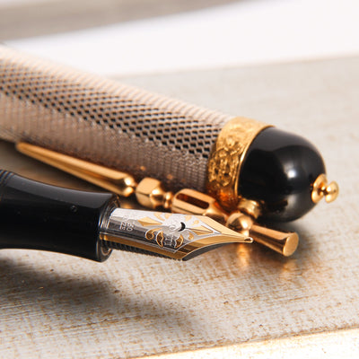 Visconti Camelot Sterling Silver Fountain Pen 18k Gold Nib Details
