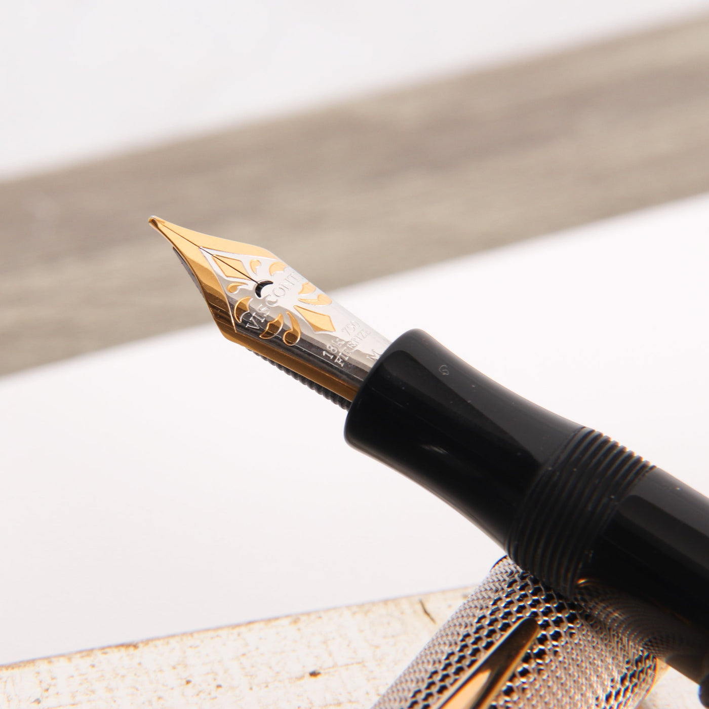 Visconti Camelot Sterling Silver Fountain Pen 18k Gold Nib