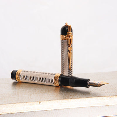 Visconti Camelot Sterling Silver Fountain Pen Uncapped