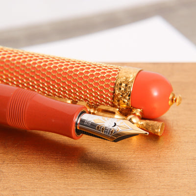 Visconti Camelot Vermeil Fountain Pen 18k Gold Nib Details