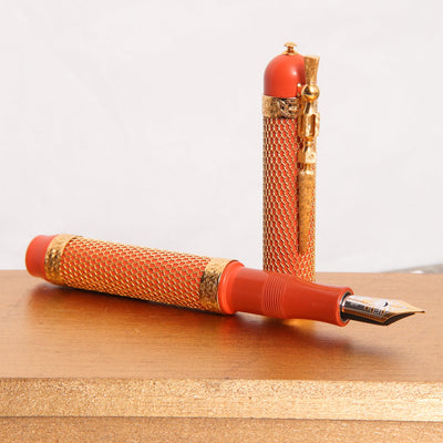 Visconti Camelot Vermeil Fountain Pen Uncapped