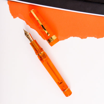 Visconti Kaleido Fire Opal Fountain Pen Orange With Gold Trim