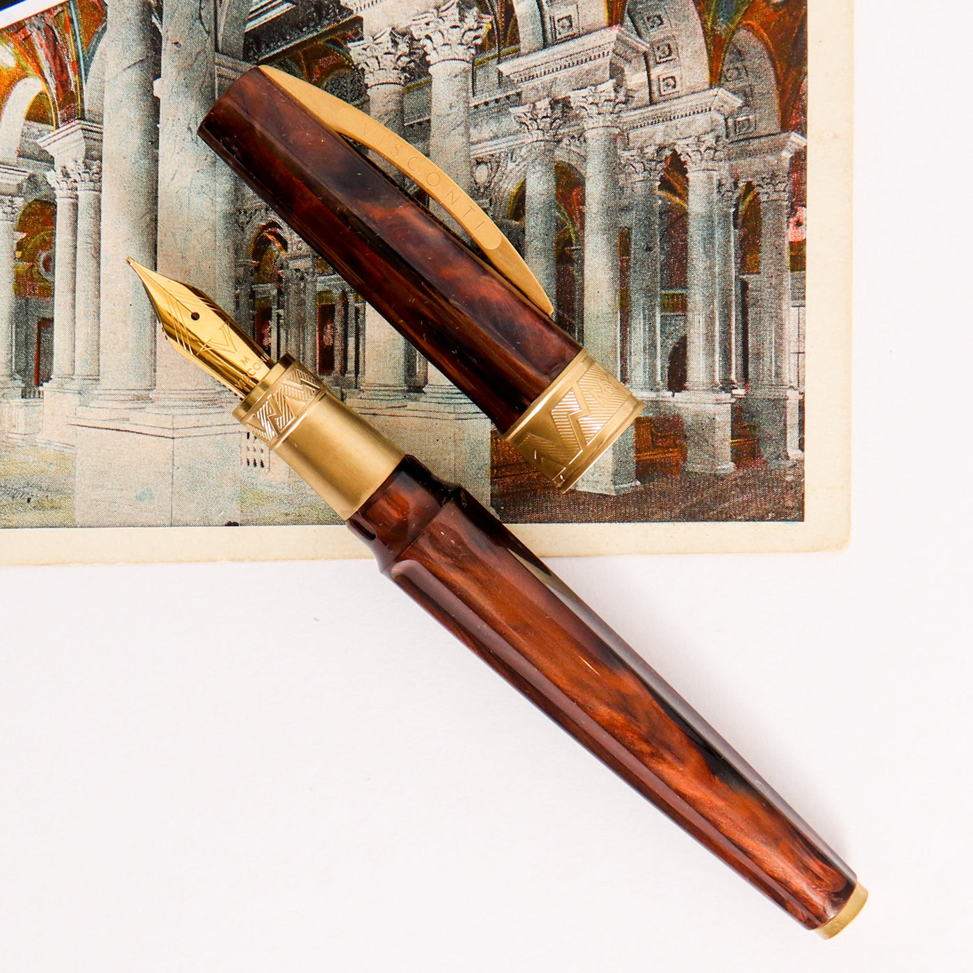 Visconti-Mirage-Mythos-Apollo-Fountain-Pen-With-Gold-Trim