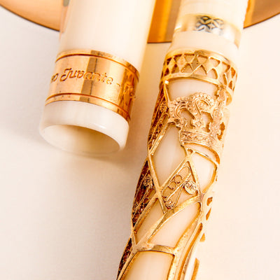 Visconti Monaco Royal Princely Wedding Albert White & Rose Gold Rollerball Pen Details