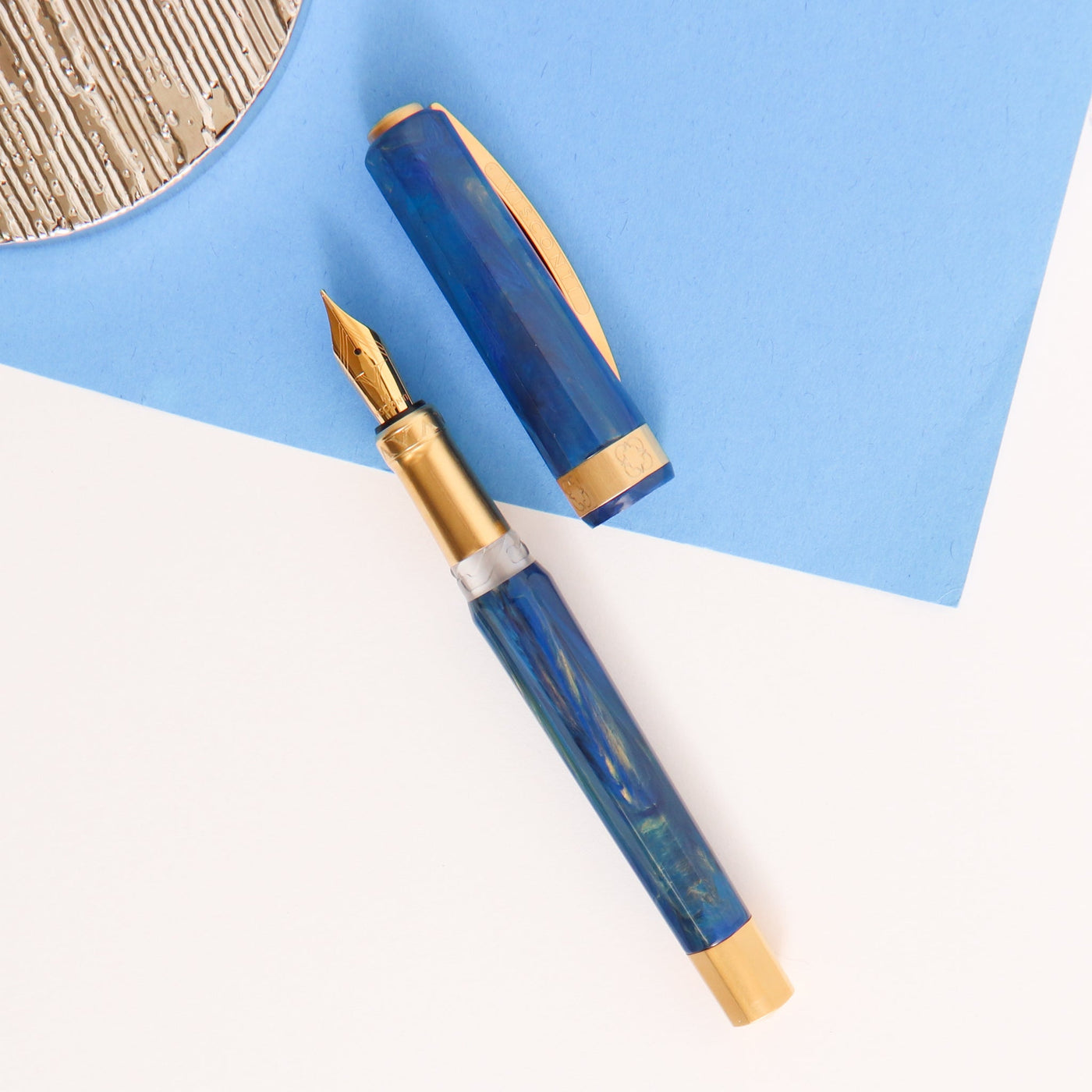 Visconti-Opera-Gold-Blue-Fountain-Pen-Hand-Swirled-Resin