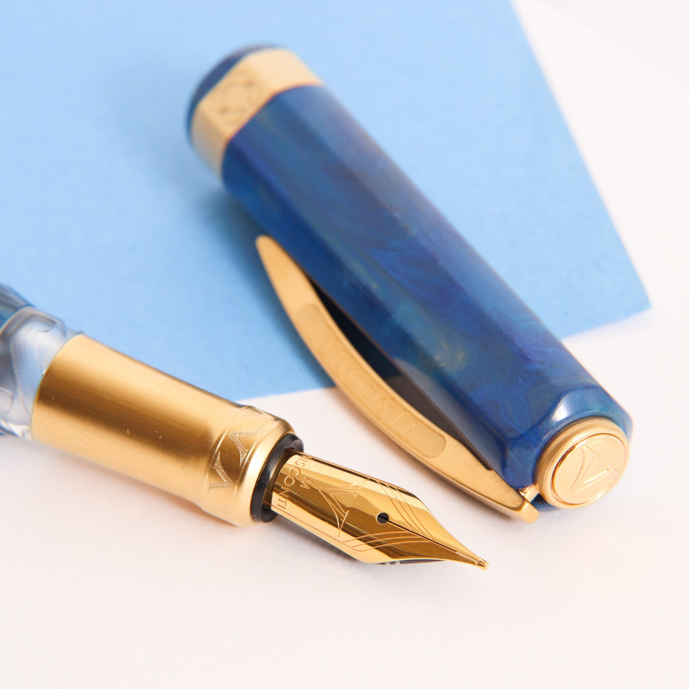 Visconti-Opera-Gold-Blue-Fountain-Pen-Nib-Details