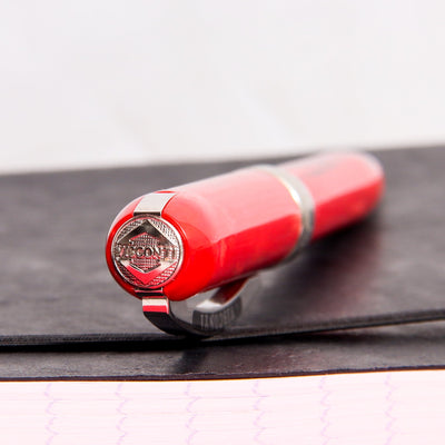 Visconti-Rembrandt-Red-Ballpoint-Pen-Top-Of-Pen