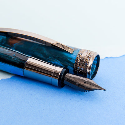 Visconti Rembrandt S Blue Fountain Pen Stainless Steel Nib Details