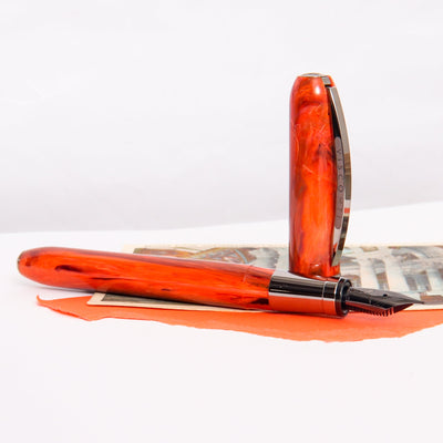 Visconti Rembrandt S Orange Fountain Pen Uncapped