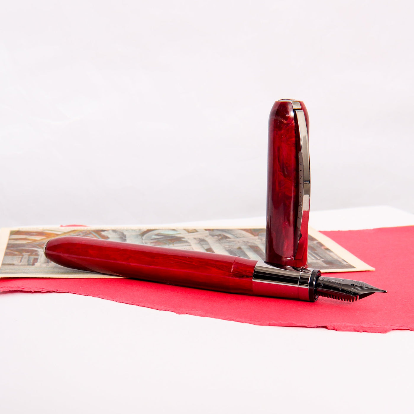 Visconti Rembrandt S Red Fountain Pen Uncapped