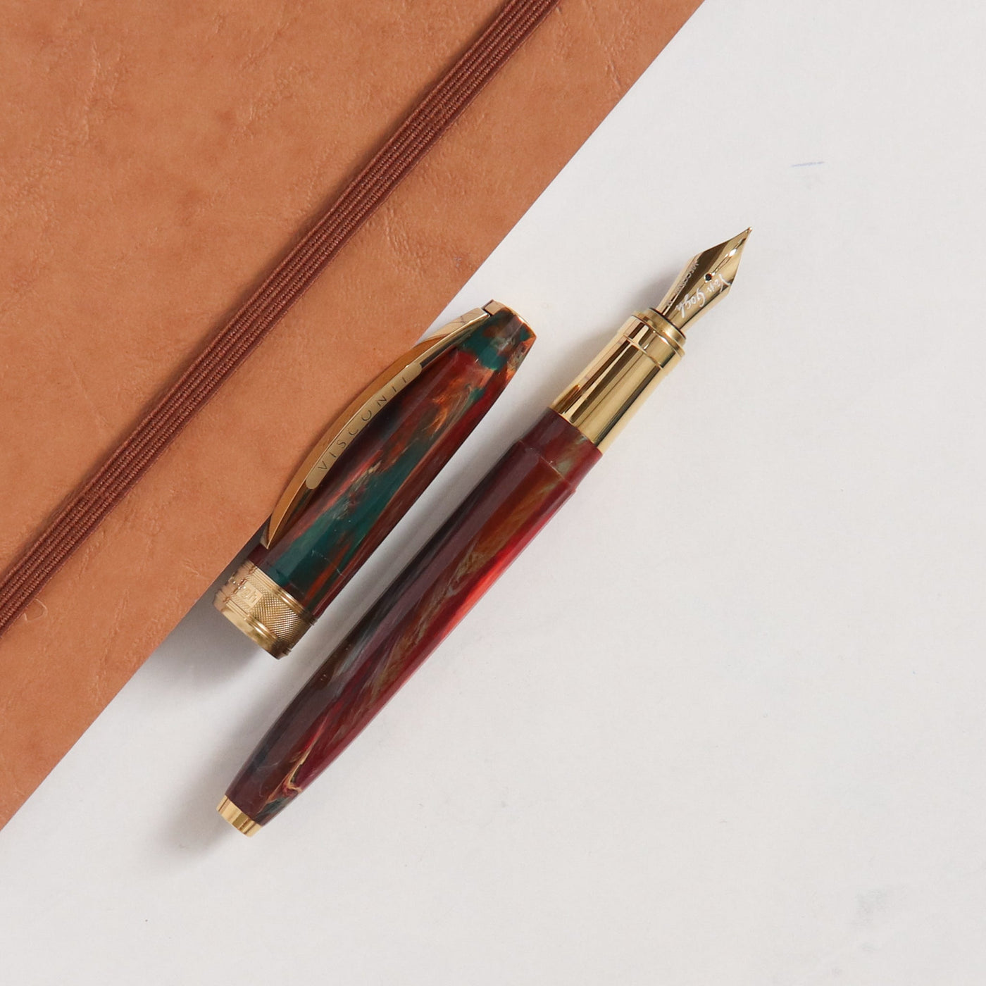 Visconti Van Gogh Flowering Plum Orchard Fountain Pen Green Red Brown Orange