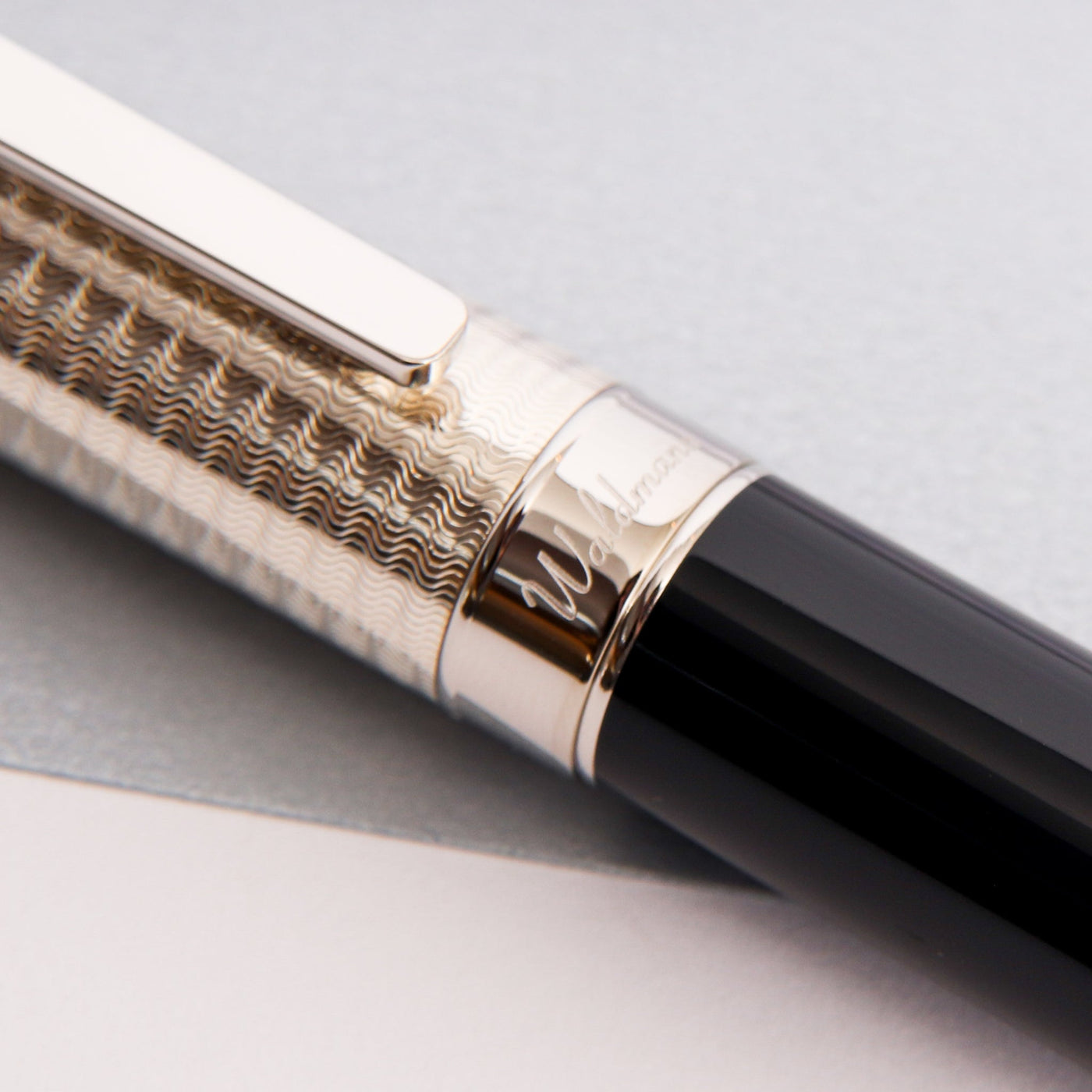 Waldmann Grandeur Black Fountain Pen Silver Cap