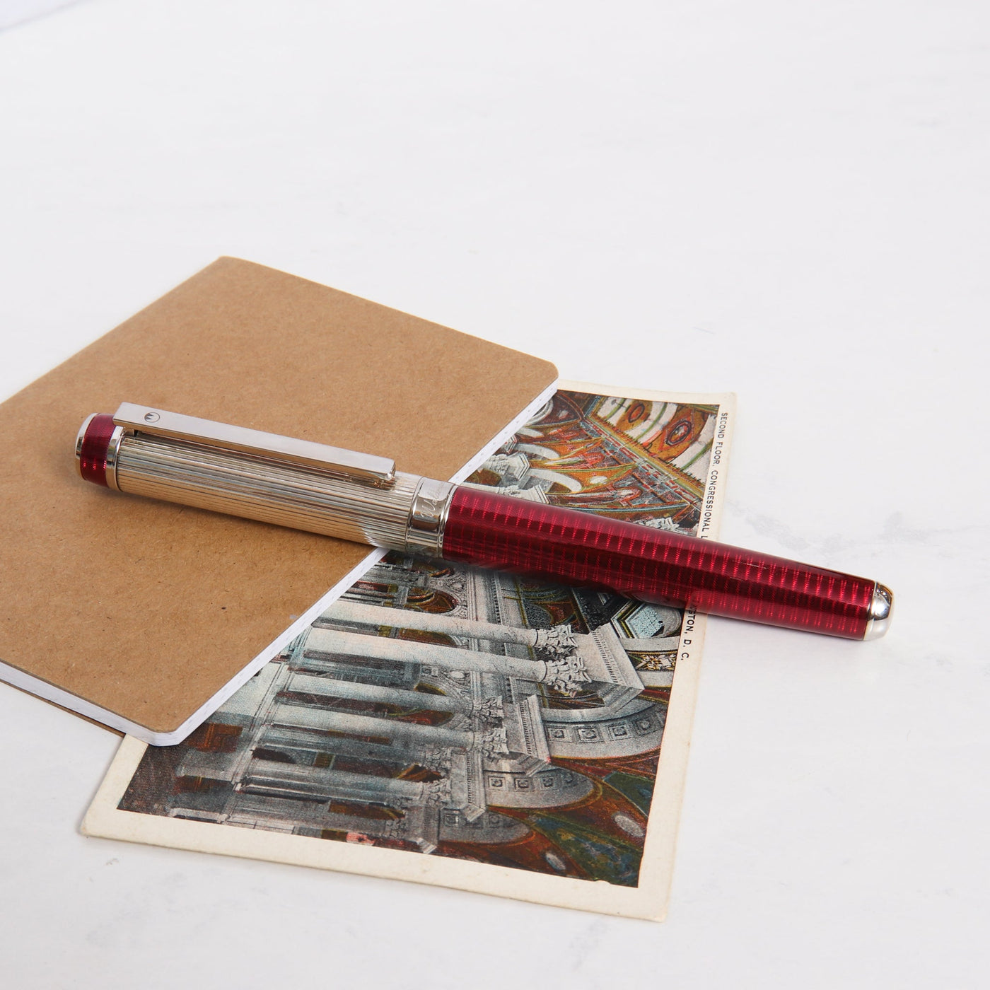 Waldmann Grandeur Burgundy Pinstripe Rollerball Pen Capped