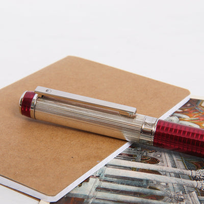 Waldmann Grandeur Burgundy Pinstripe Rollerball Pen Clip