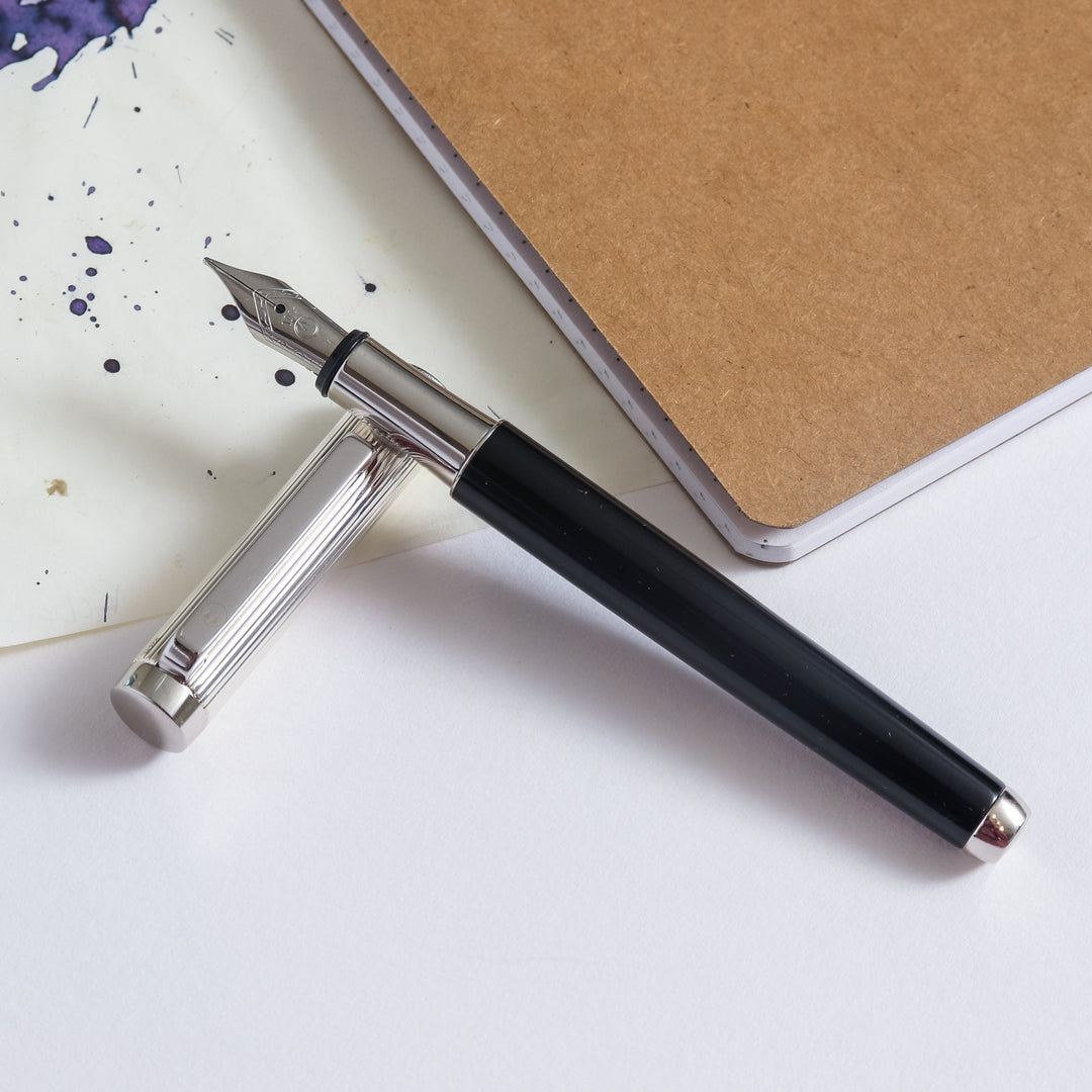 Waldmann Liberty Black Silver Fountain Pen